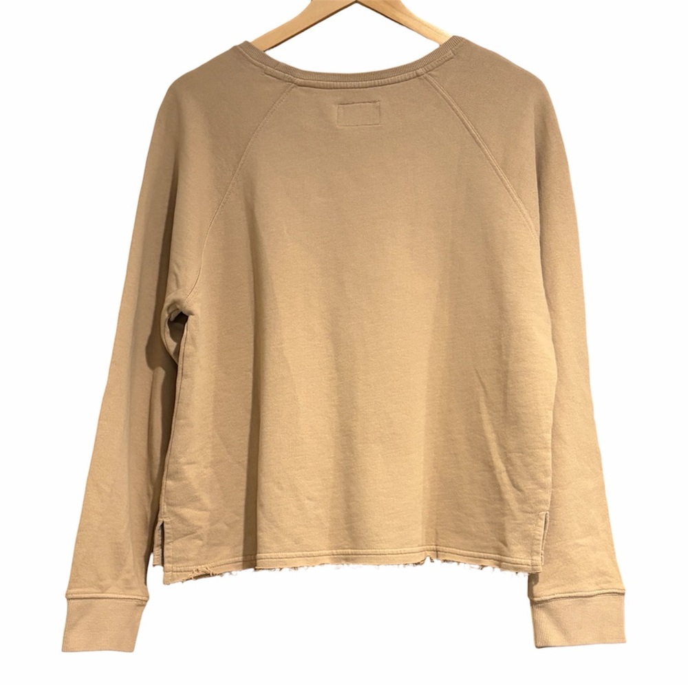 NEW Pact Essential Raw Hem Raglan Tan Sweatshirt Size Medium - Picture 2 of 6